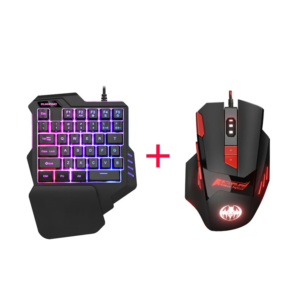 

Wired Ergonomic Single Hand USB LED Backlit Mechanical Feel Gaming Keyboard