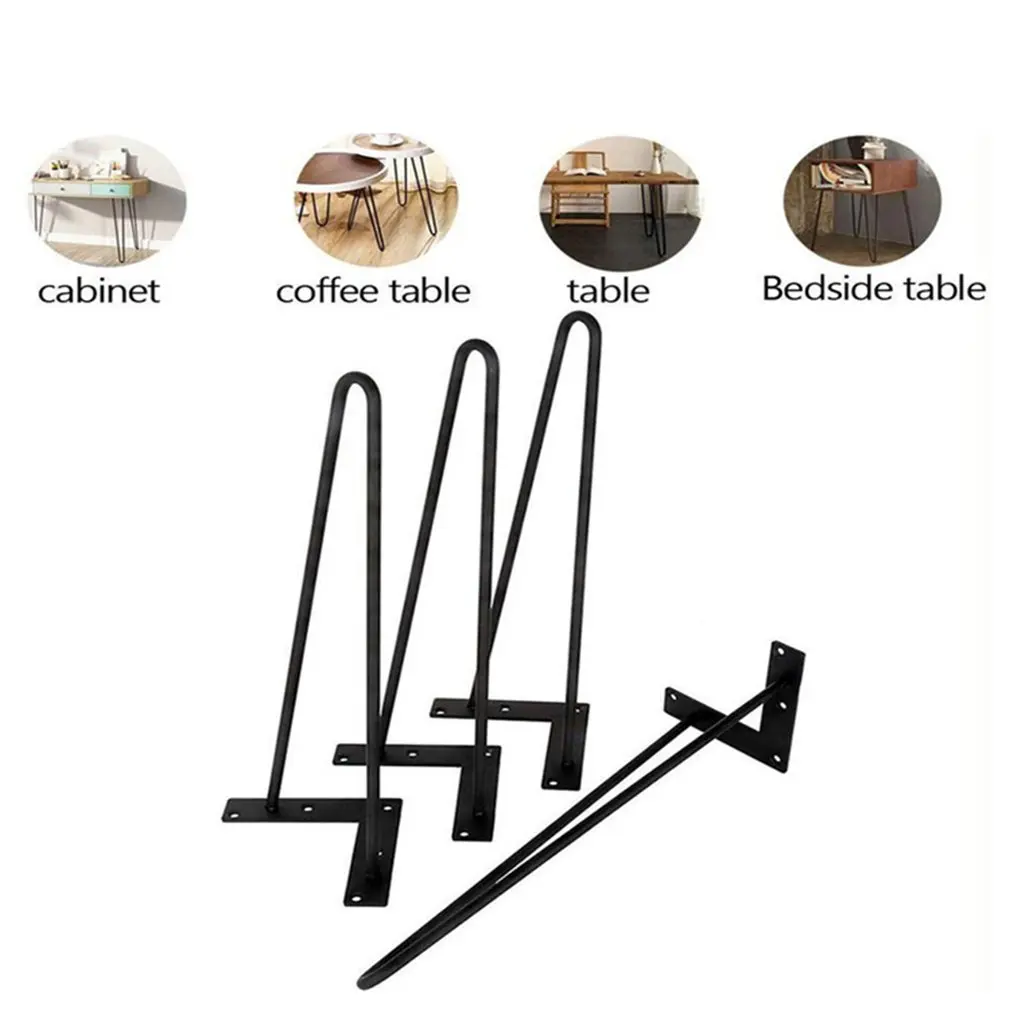 4PCS/SET 10mm Tube Hairpin Table Legs Household Steel 8 inch 12 16 28 Inch Replacement Leg Solid Color Furniture | Мебель