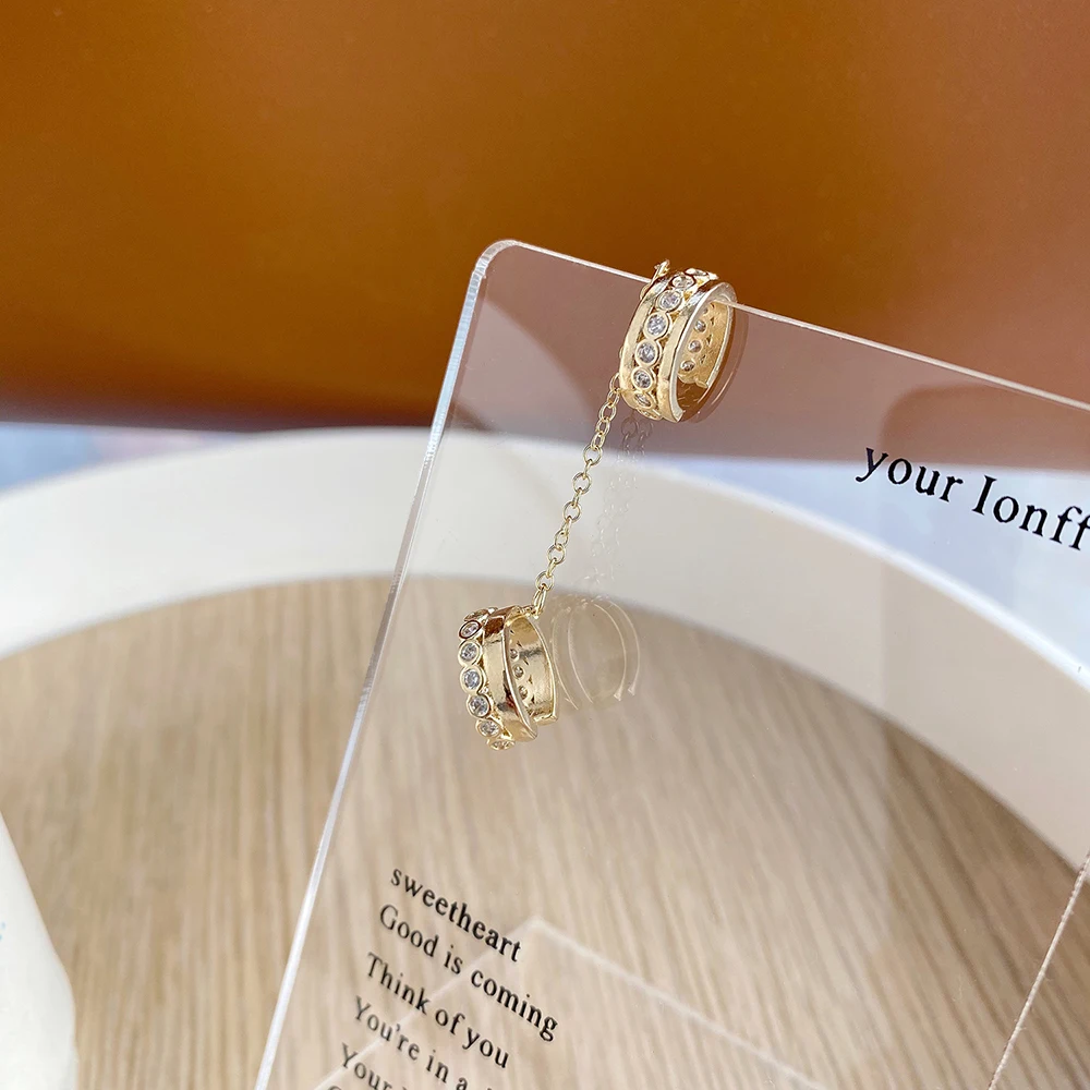 

South Korea New Fashion INS Style Zircon One Earring Ear Clip Wedding Gift Woman Earring Jewelry 2021