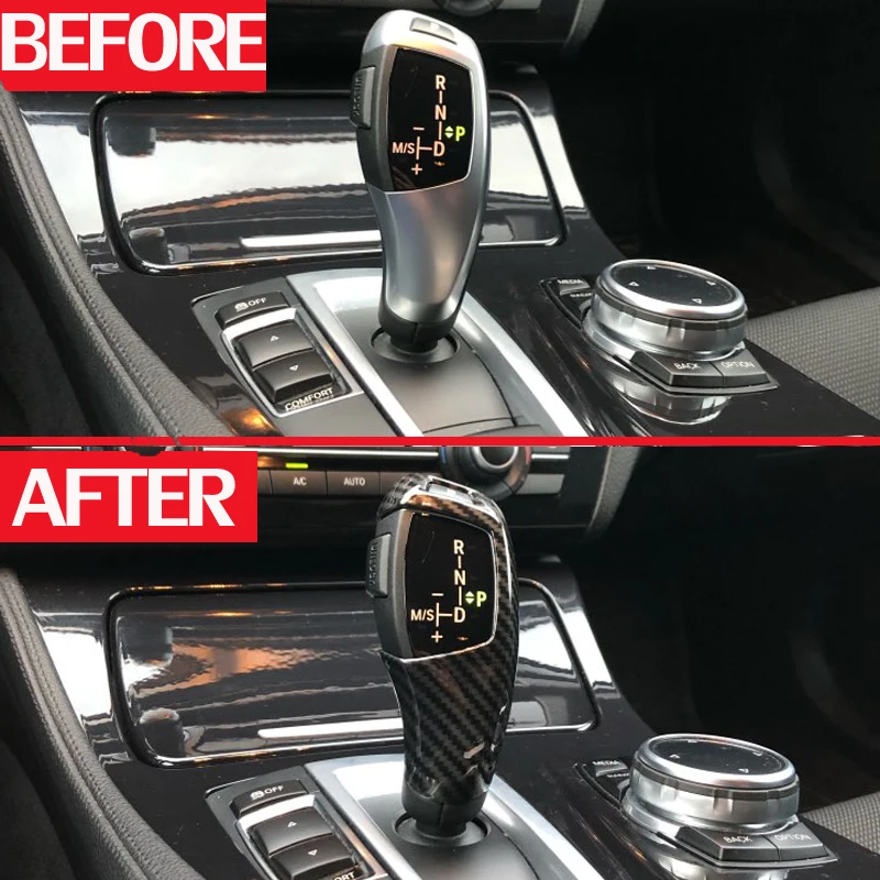 Углеродное волокно Стиль Шестерни рукоятка переключения длинный рукав Пуговицы