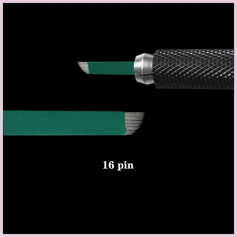 

Сверхтонкие 0,18 мм 16 pin микроблейдинг иглы Лезвия Lamina Agulha Sobrancelha Tebori microblading 12 Pontas Flex brow tatoo