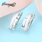 Женские серьги-гвоздики из нержавеющей стали, винтажные, в форме х, с белым, черным, розовым фианитом, керамические украшения, подарки вечерние, 2019