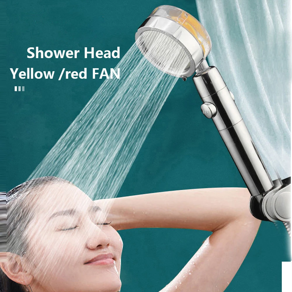 high pressure rainfall shower head adjustable 360° ratated saving with small fan filter hand held spray nozzle bathroom access free global shippi