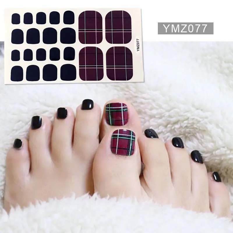 22 наклеек/лист полное покрытие для ногтей наклейки лак полоски однотонный нейл