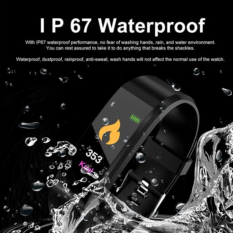 Smart Band Waterproof Fitness Tracker Plus Bracelet Blood Pressure Heart Rate Monitor Sports Wristband New | Электроника