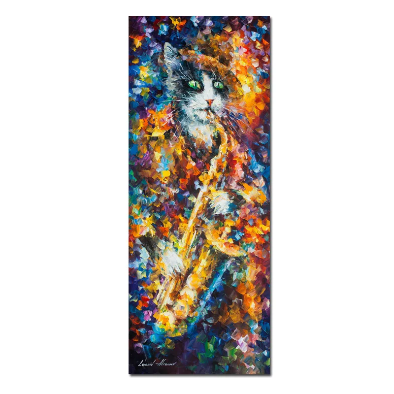 Knife Painting -2 Большой размер, нож, живопись, современный холст, живопись, абстрактная кошка, Череп, картина маслом, настенные картины для гостиной, Куадрос, домашний декор - Цвет: Knife Painting -2