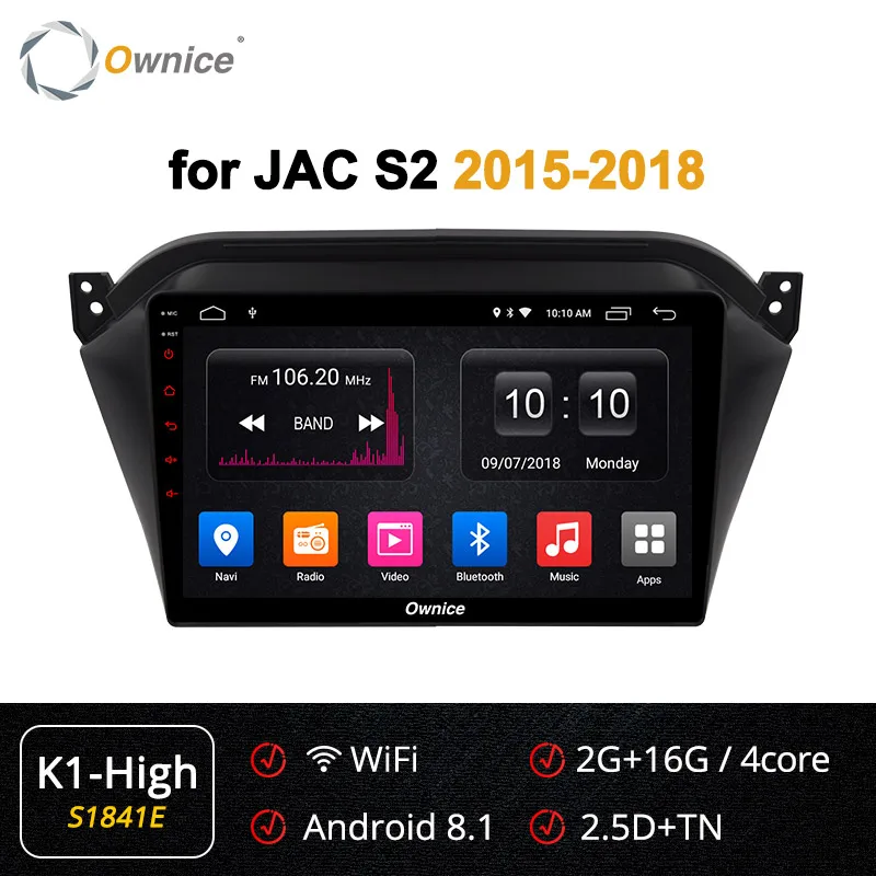 S1841 K1-High Ownice K1 K2 K3 K5 K6 Восьмиядерный Android 9,0 автомобильный dvd-плеер gps для JAC S2 аудио автомобильный Радио Стерео Навигатор Bluetooth wifi 4G LTE - Цвет: S1841 K1-High