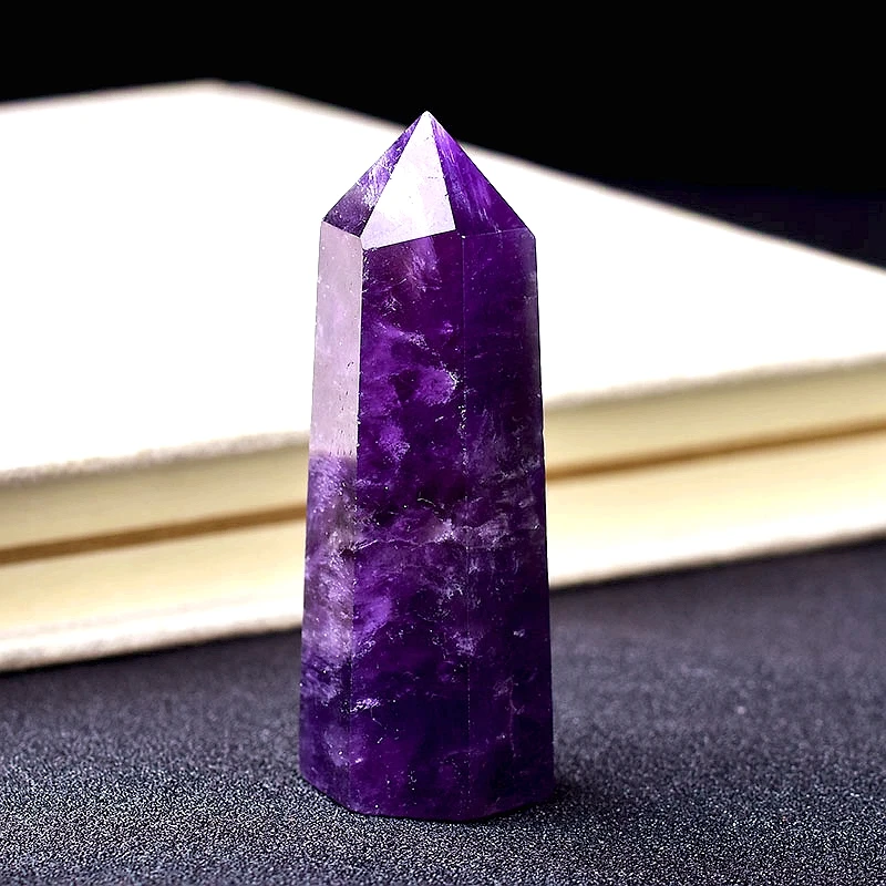 

Natural Amethyst Point Crystal Healing Energy Stone Natural Quartz Home Decor Reiki Polished Crafts 50-80mm Stone Carved 1PC