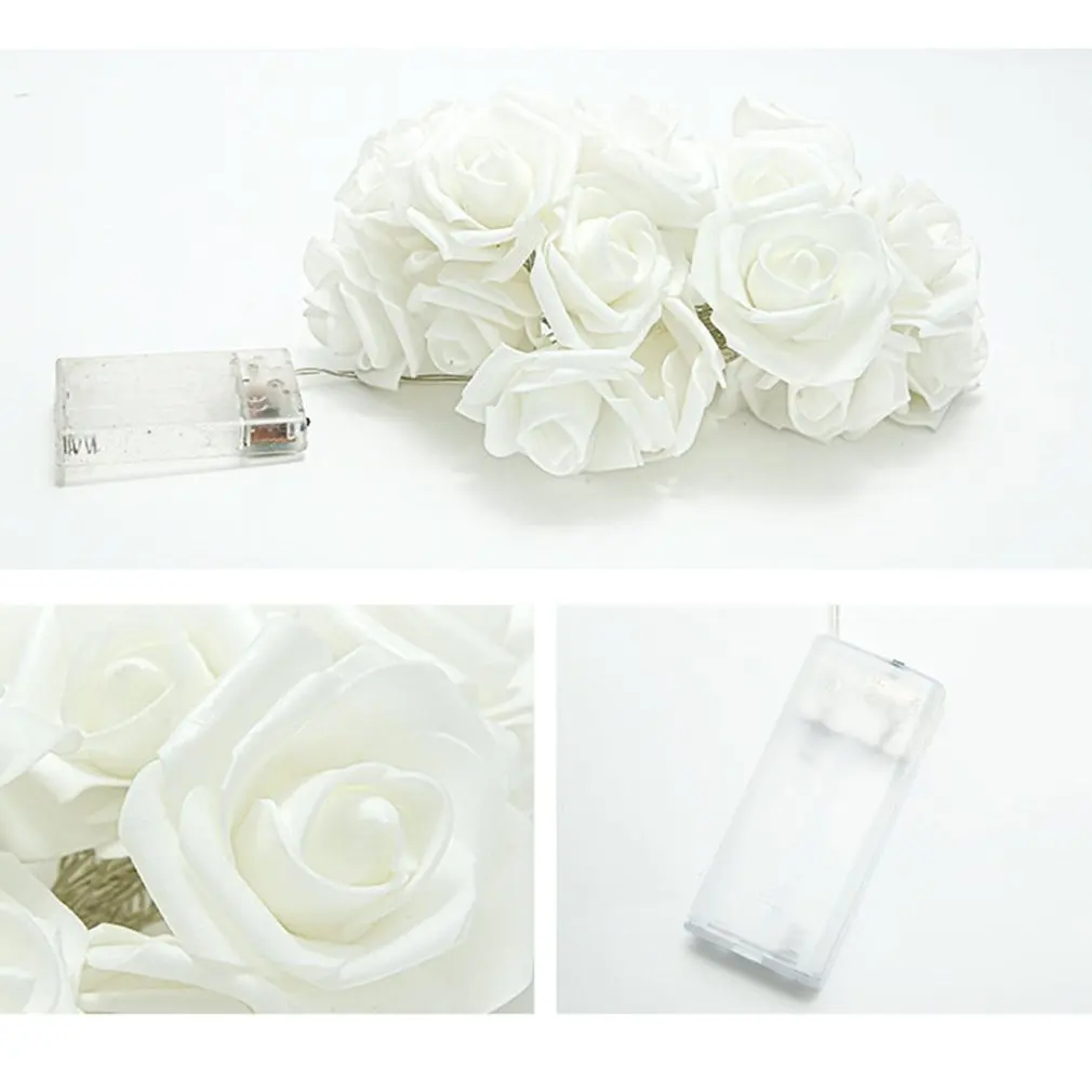 

1.5M Rose LED Garland Artificial Flower Bouquet String Lights 10 Foam Rose Fairy Lights For Valentine's Day Wedding Decoration