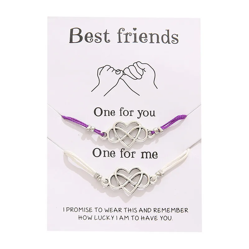 Hot Selling Best Friends Friendship Card Chain Simple Personality Love 8 Character Lovers Designer Chrams Bracelets | Украшения и