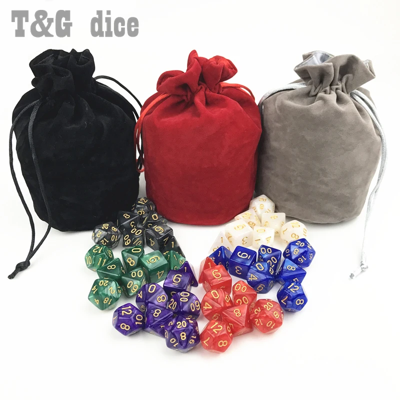 7 шт. * 6 комплектов игральные кости DnD наборы перламутровый эффект D4 D6 D8 D10 % D12 D20 с