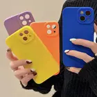 Жидкий силиконовый чехол карамельных цветов для iPhone 13 12 11Pro Max XS Max X XR 8 7Plus, новая Защита камеры, Противоударная мягкая задняя крышка