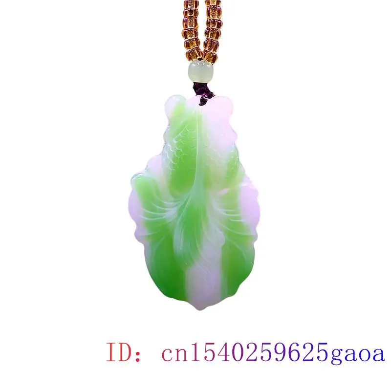 

Green Jade Goldfish Pendant Necklace Chinese Charm Fashion Carved Jadeite Natural Gemstone Amulet Women Gifts Jewelry