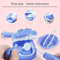9pcsset kids pretend play squeeze toy dentist check teeth model for doctors role play children doll toys for kids girl boy gift