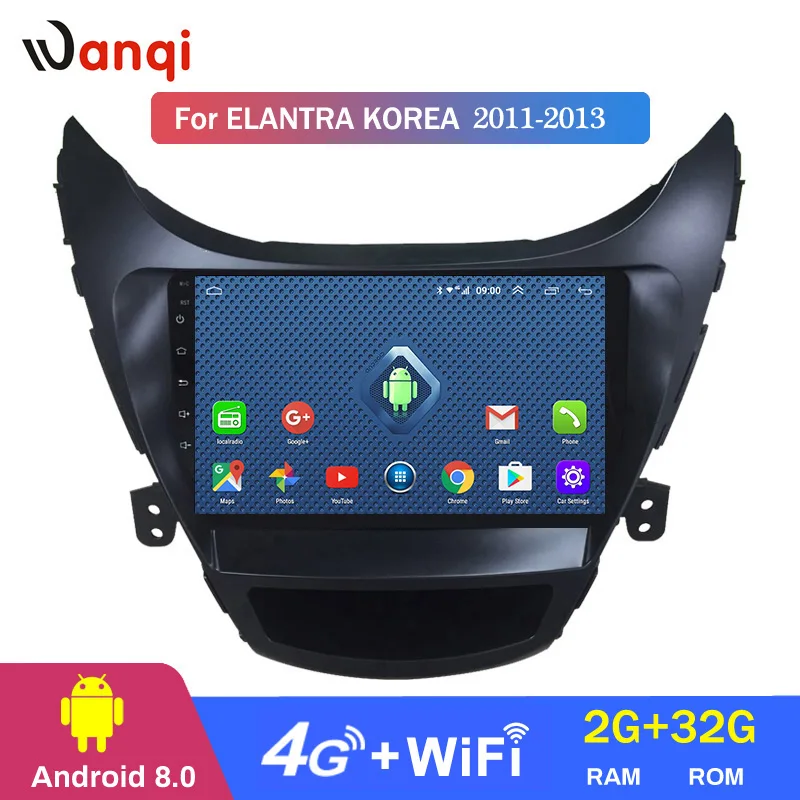 Автомагнитола для Hyundai Elantra 10 0-2011 с 9-дюймовым экраном 4G All Netcom Android 2013 DVD