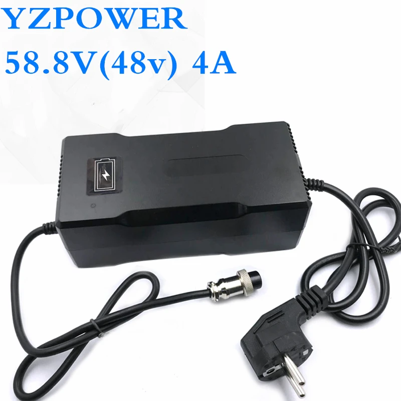 YZPOWER AC100V-240V 58,8 V 2.5A 3A 3.5A 4A Авто литиевая батарея зарядное устройство для 48V li-ion Lipo аккумулятор Электрический инструмент