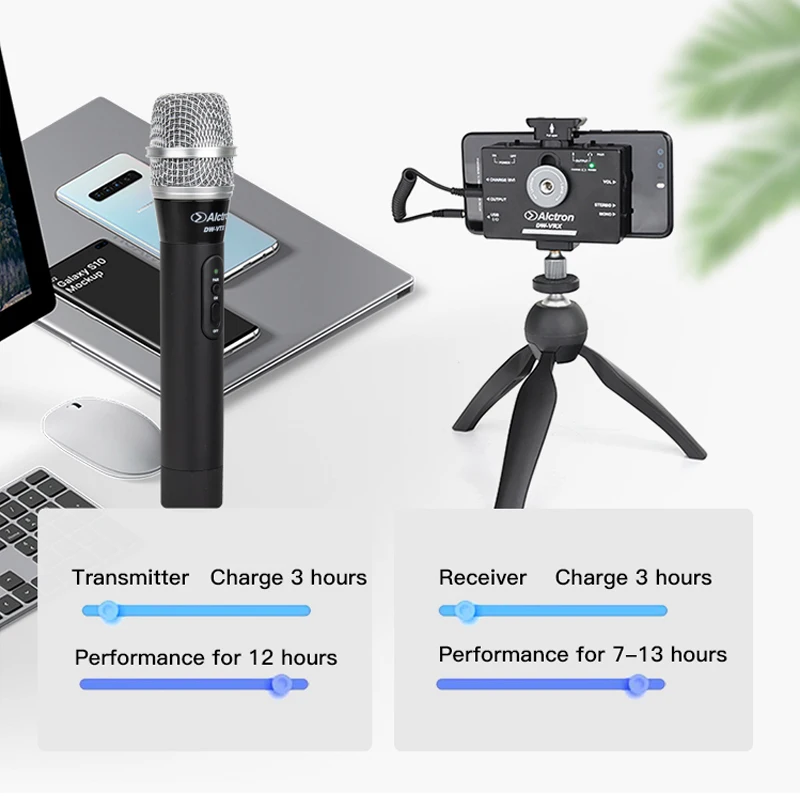 Беспроводная система приемника/передатчика Alctron DW-V для записи интервью со