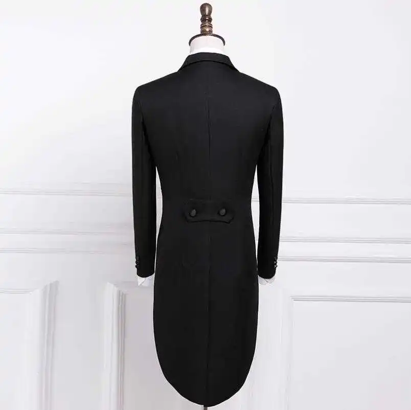 

Herenmode Koreaanse smoking Slanke Blazers suits Mannen stadium koor kostuum Host uitvoeren Zwart Heldere diamant jurk (pak +