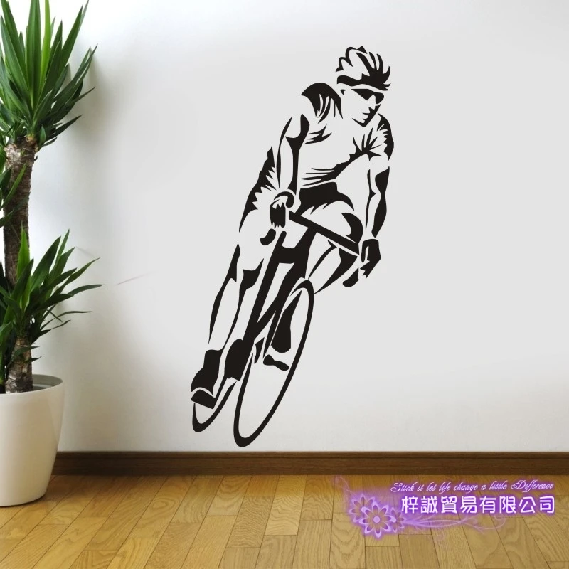 

Bike Shop Wall Sticker Customized Sports Posters Vinyl Wall Decals Decor Mural Car Windows Bicycle Glass Decal