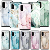 glass case for samsung galaxy s20 fe s10 s9 s8 plus note 20 ultra 10 lite 9 8 shell phone cover capa marble art fashion coque