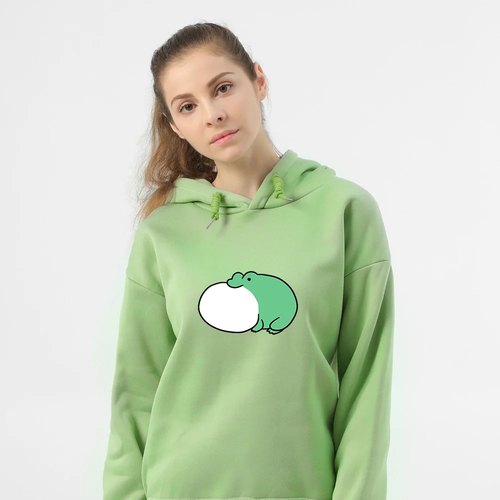 Oversized Hoodie Unisex Jacket for Girl Print Frog Hooded Sweetshirt 90s Clothes Vintage Men New Women Hoodies Winter Thick Warm