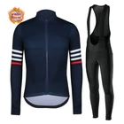 2021 зимняя мужская теплая флисовая футболка с длинным рукавом для велоспорта Одежда для дорожного велосипеда одежда для велоспорта комплект брюк с нагрудником Ropa Ciclismo