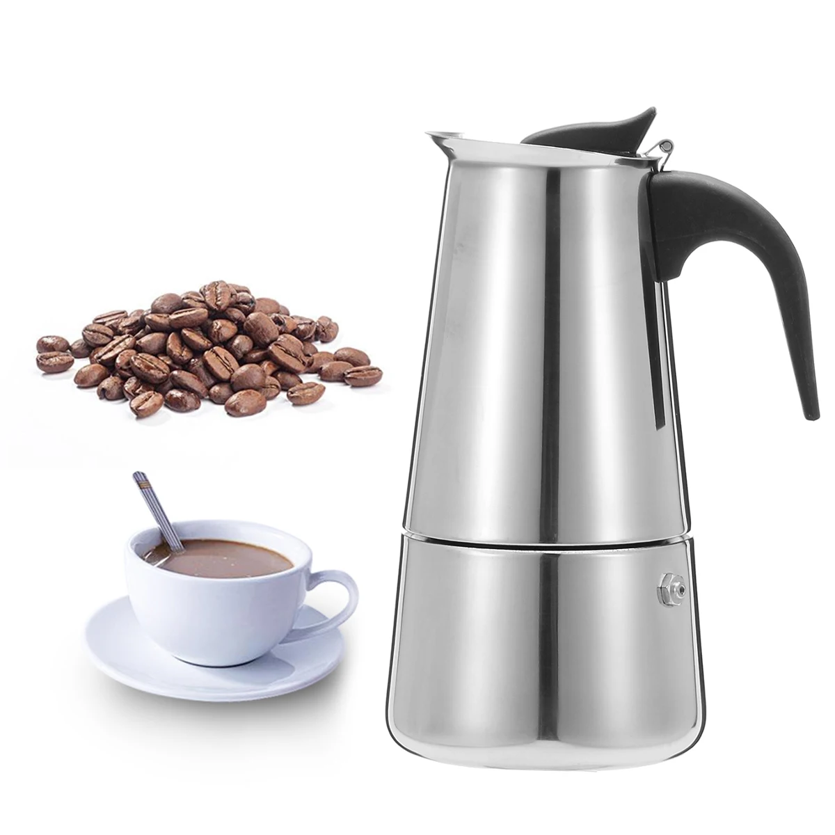 Портативный кофейник moka из нержавеющей стали 200/450 мл для эспрессо с фильтром