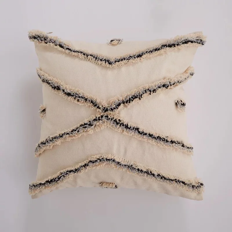 Бежевый чехол для подушки винтажный цветочный марокканский Стильный 45x45 см