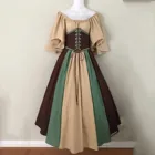Для женщин Средневековый Ренессанс платье модное винтажное платье для костюмированной вечеринки Вечерние вечернее ночное официальная рубашка с короткими рукавами с открытыми плечами длинное платье