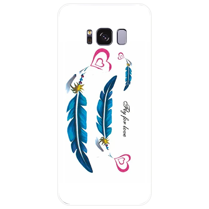 Красивый чехол с перьями для телефона из ТПУ Samsung Galaxy S6 S7 S8 S9 S10 PLUS S6EDGE S7EDGE NOTE8 9 S10LITE