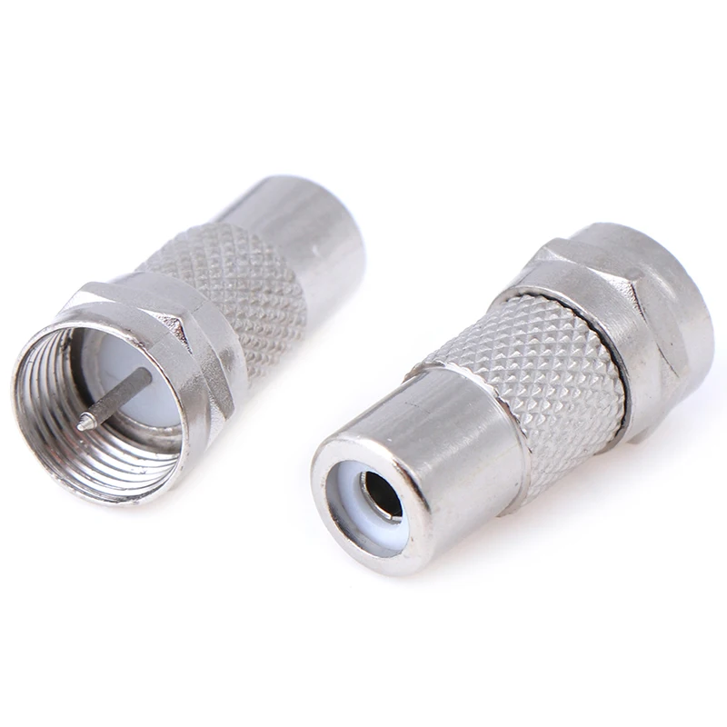 Один или 2 шт. F Тип штекер RCA прямой РЧ разъем коаксиальный адаптер|Соединители| |