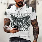 Мужская Винтажная футболка с коротким рукавом, футболка с круглым вырезом и принтом 66 букв, одежда для взрослых, лето 2021