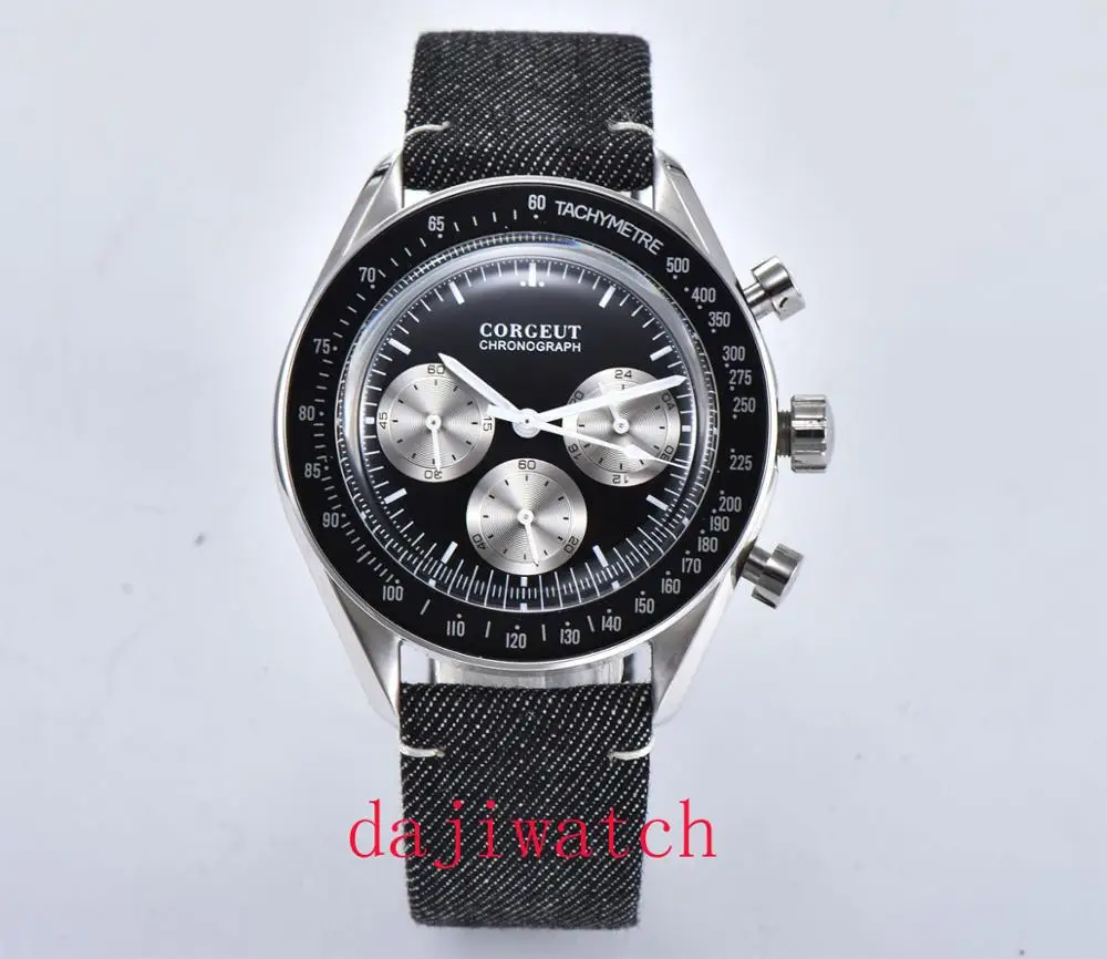 Новое поступление роскошный бренд 40 мм кварцевый хронограф с 24 часовым