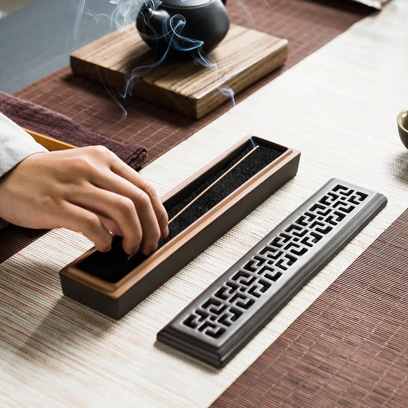 

Creative Incense Burner Bedroom Joss Stick Vintage Ceramics Hollow Out Chinese Style Pattern Household Decorative Ornaments