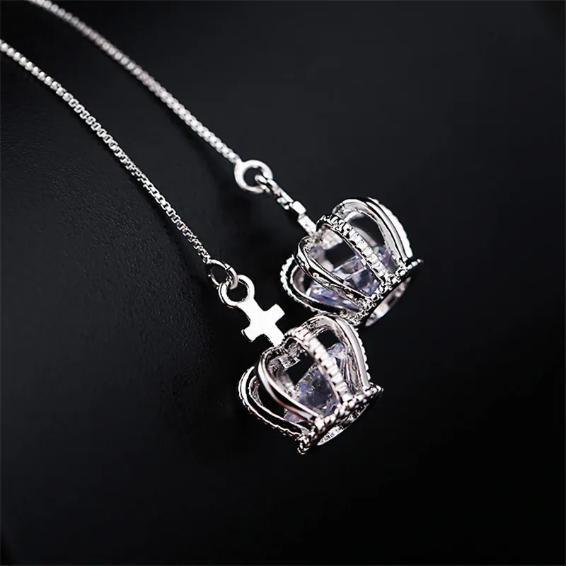 Роскошные женские серьги-подвески с крестом в виде короны элегантные висячие