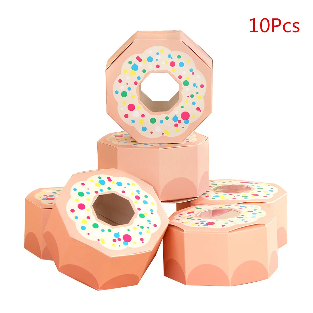 LPK Donut Теплая бумажная Подарочная коробка, упаковка для детского душа, коробка для конфет, свадебные сувениры и подарок для гостей, для мальчиков и девочек, украшения для вечеринки на день рождения - Цвет: LPK Donut
