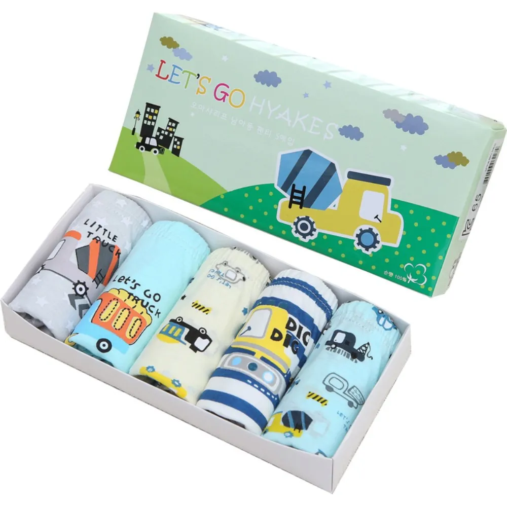 

5pcs/pack Boys Boxers Underwear Cartoon Shorts Panties Toddler Baby Clothes Breathable Comfortable Cotton Children's Underwear