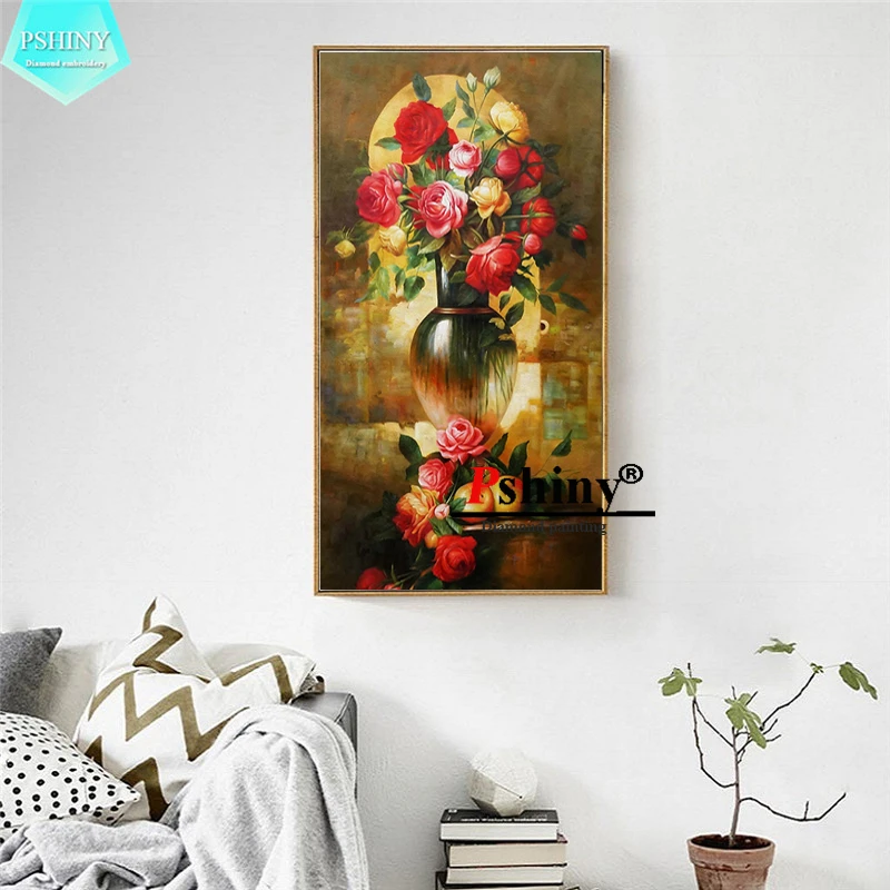 Набор для алмазной вышивки PSHINY квадратные картины Стразы с изображением красных