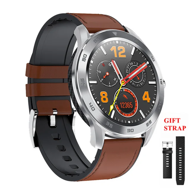 Leather Light Brown Melanda Модные мужские Смарт-часы IP68 Водонепроницаемый Bluetooth Вызов PPG пульсометр Монитор артериального давления умные часы для huawei xiaomi - Цвет: Leather Light Brown