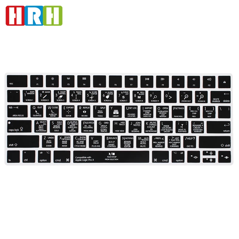 

HRH Logic pro X Hotkeys Functional Keypad Covers Shortcuts Silicone Keyboard Skin Protector For Apple Magic MLA22B/A US Version