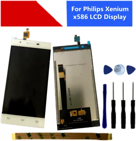 Для Philips Xenium x586 ЖК дисплей с сенсорным экраном 5 0 &quotдигитайзер в сборе Бесплатная