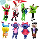 Надувной зеленый костюм инопланетянина для взрослых, детский аниме косплей, карнавал, мрачный жнец, нарядное платье, костюм привидения Инопланетянина на Хэллоуин