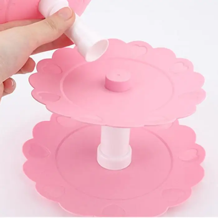 

17PCS Girl Pink Cake Tower Mini Cookie Food Set Plastic Kitchen Toys Kids Pretend Play Birthday Gift