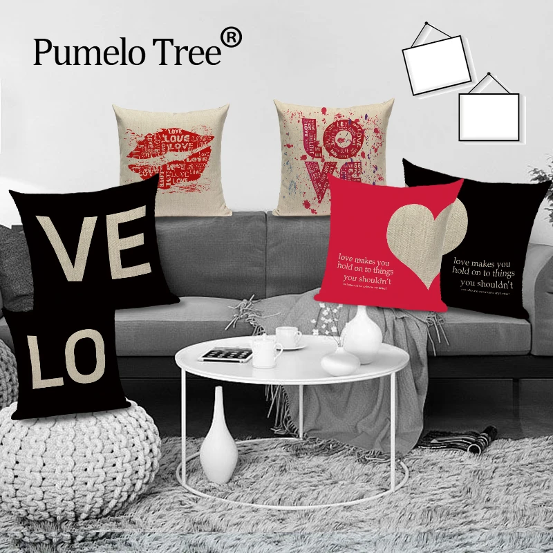 Чехол для подушек романтичный черный чехол на День святого Валентина вечерние