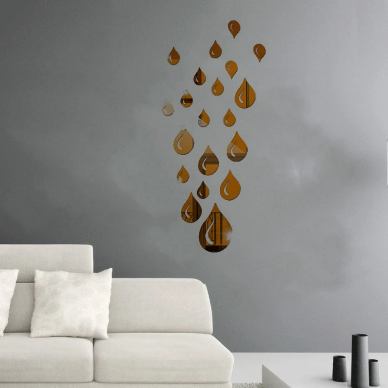

3D Mirror Wall Stickers Water Drop DIY TV Background Bathroom Stickers Wall Decor bedroom Bathroom Home Decoration mirror