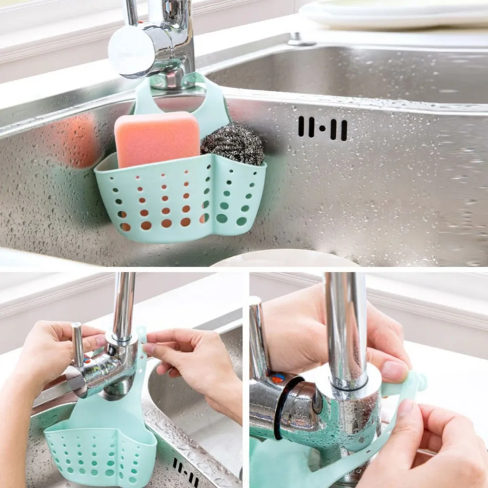 

1 PCS 4 Colors Hanging Drain Bag Basket Bath Storage Gadget Tools Sink Holder Available Portable Kitchen