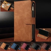 for iphone 12 11 pro x xr xs max 6 6s 7 8 plus case zipper wallet leather cases card slot flip stand cover mobile phone bag