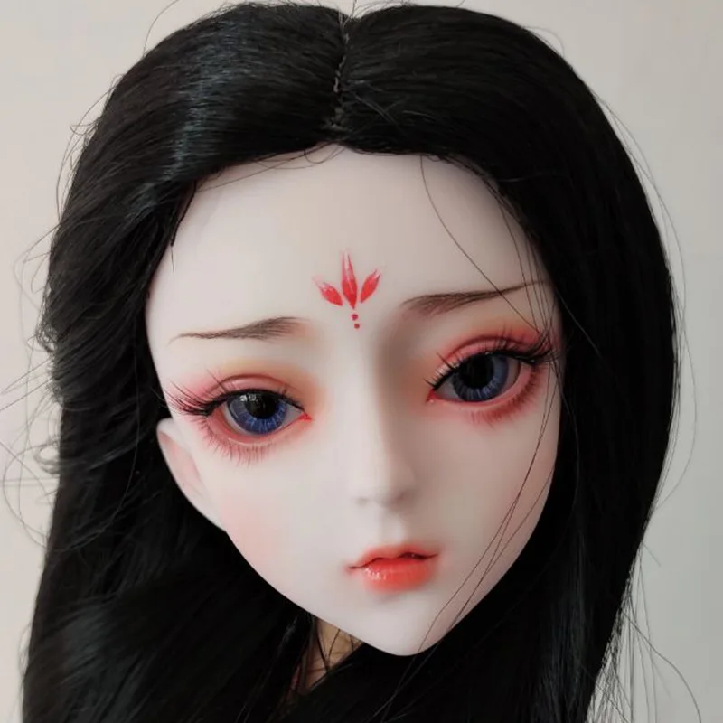 Изысканная ручная роспись BJD кукла лицо макияж голова для 1/3 60 см куклы DIY Ручная