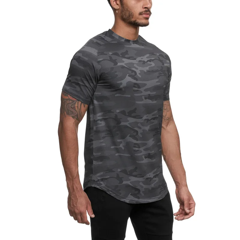 

Summer Camouflage Shirt Homme Running Men Designer Quick Dry T shirt Slim Tops Sport Fitness Tees Muscle Bodybuilding T Shirts