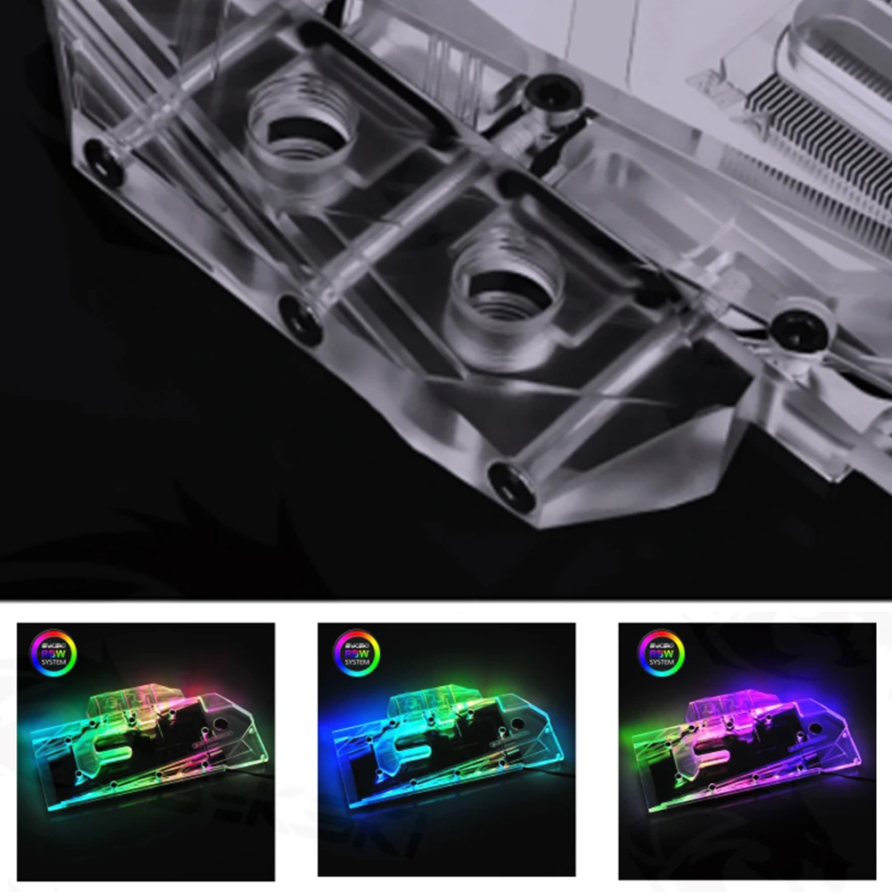 Эксклюзивный водяной блок Bykski с полным покрытием графического процессора